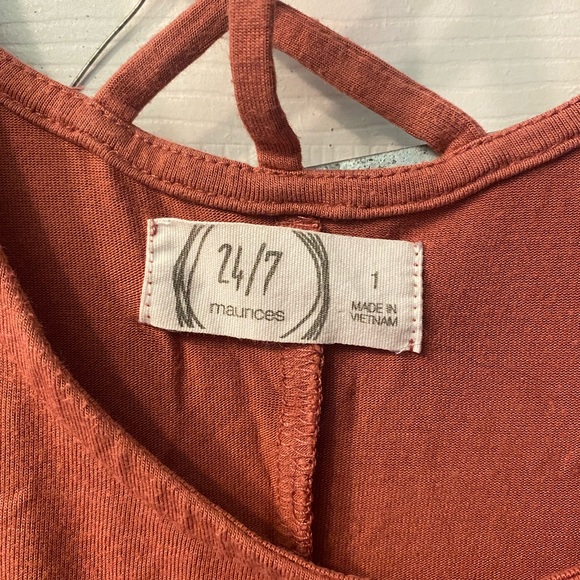 Rust Criss-Cross Back Detailed Stretch Swing Dress - Picture 4 of 4